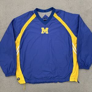 Holloway Michigan Wolverines Pullover Jacket Men's Large Blue‎ Windbreaker